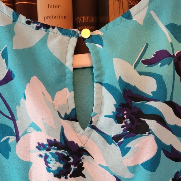 Floral Blue Liz Claiborne Career Tank - Picture 4 of 5